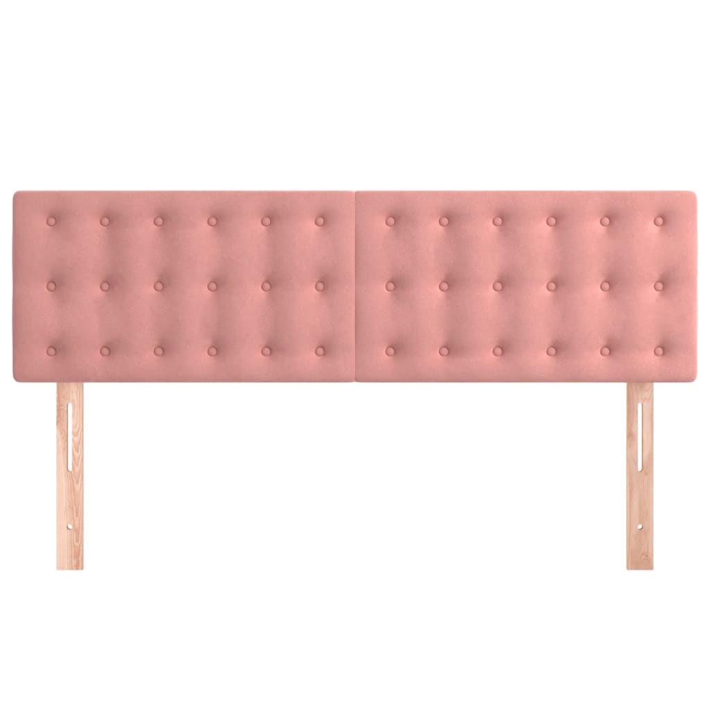 Hoofdborden 2 St 72X5X78/88 Cm Fluweel Roze 144 cm Laag