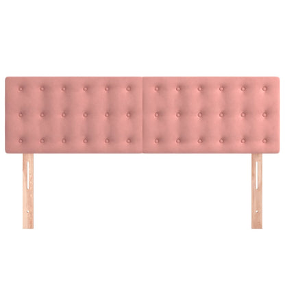 Hoofdborden 2 St 72X5X78/88 Cm Fluweel Roze 144 cm Laag