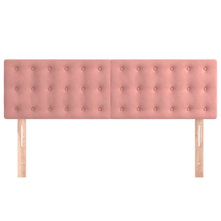 Hoofdborden 2 St 72X5X78/88 Cm Fluweel Roze 144 cm Laag