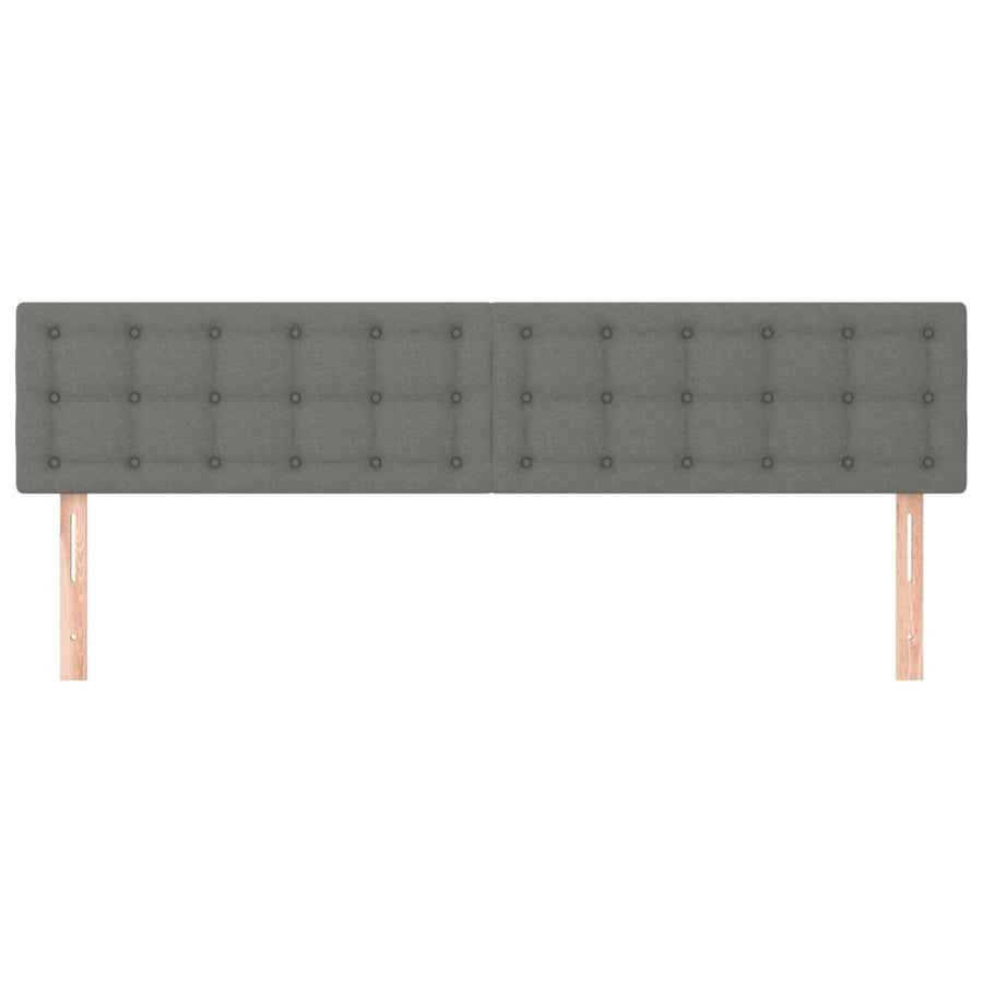 Hoofdborden 2 st 80x5x78/88 cm stof donkergrijs 160 cm Laag