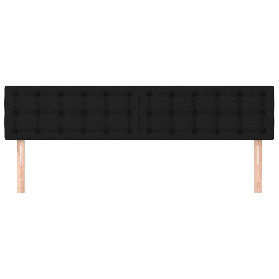 Hoofdborden 2 St 80X5X78/88 Cm Stof Zwart 160 cm Laag