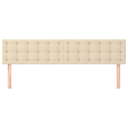 Hoofdborden 160x5x78/88 cm stof crèmekleurig
