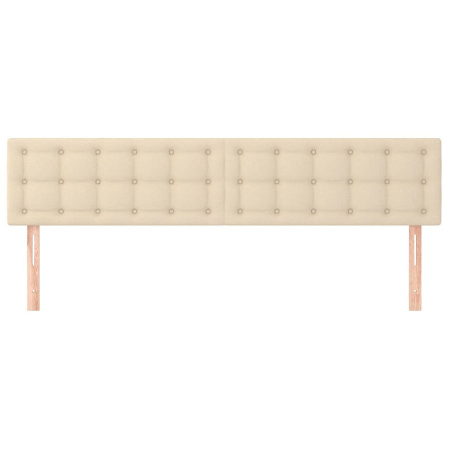 Hoofdborden 160x5x78/88 cm stof crèmekleurig