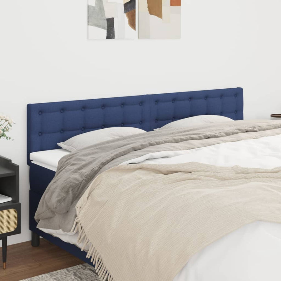 Hoofdborden 160x5x78/88 cm stof blauw