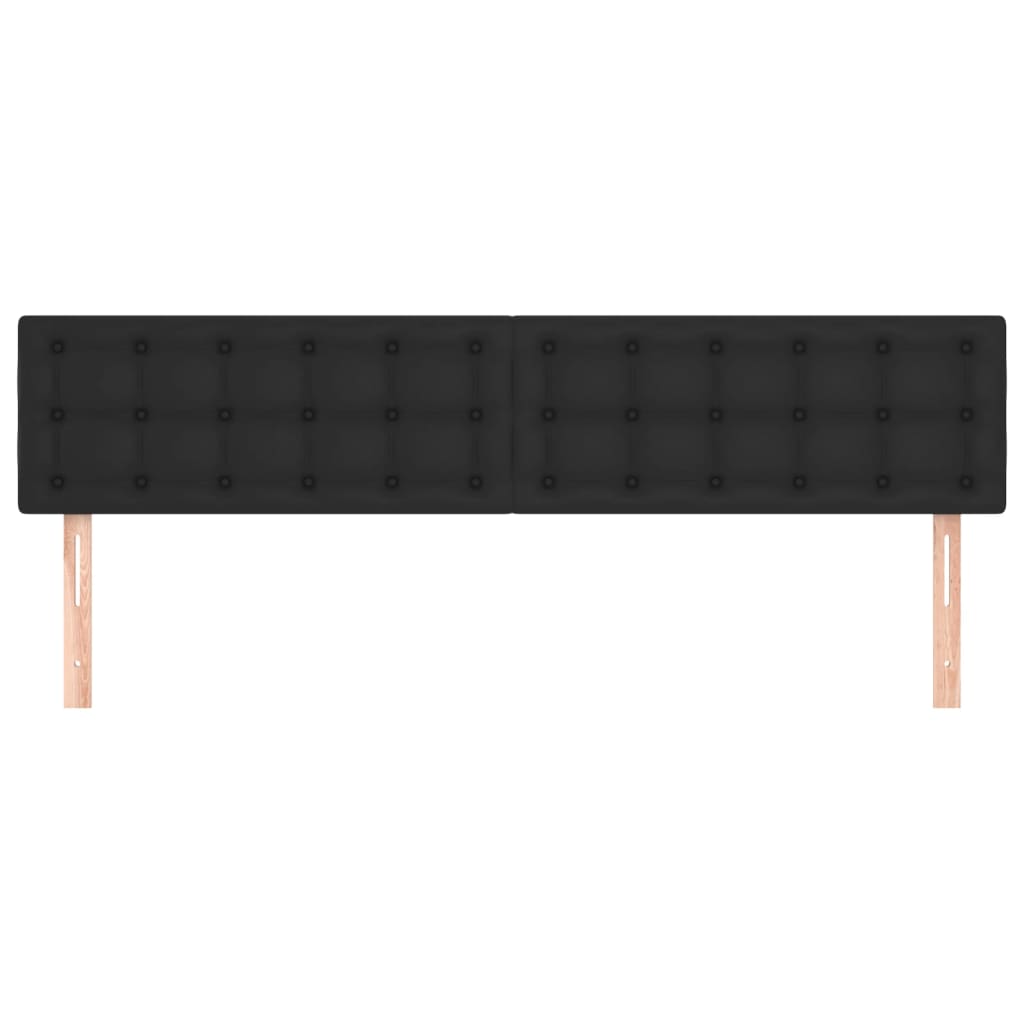 Hoofdborden 2 St 80X5X78/88 Cm Kunstleer Zwart 160 cm Laag