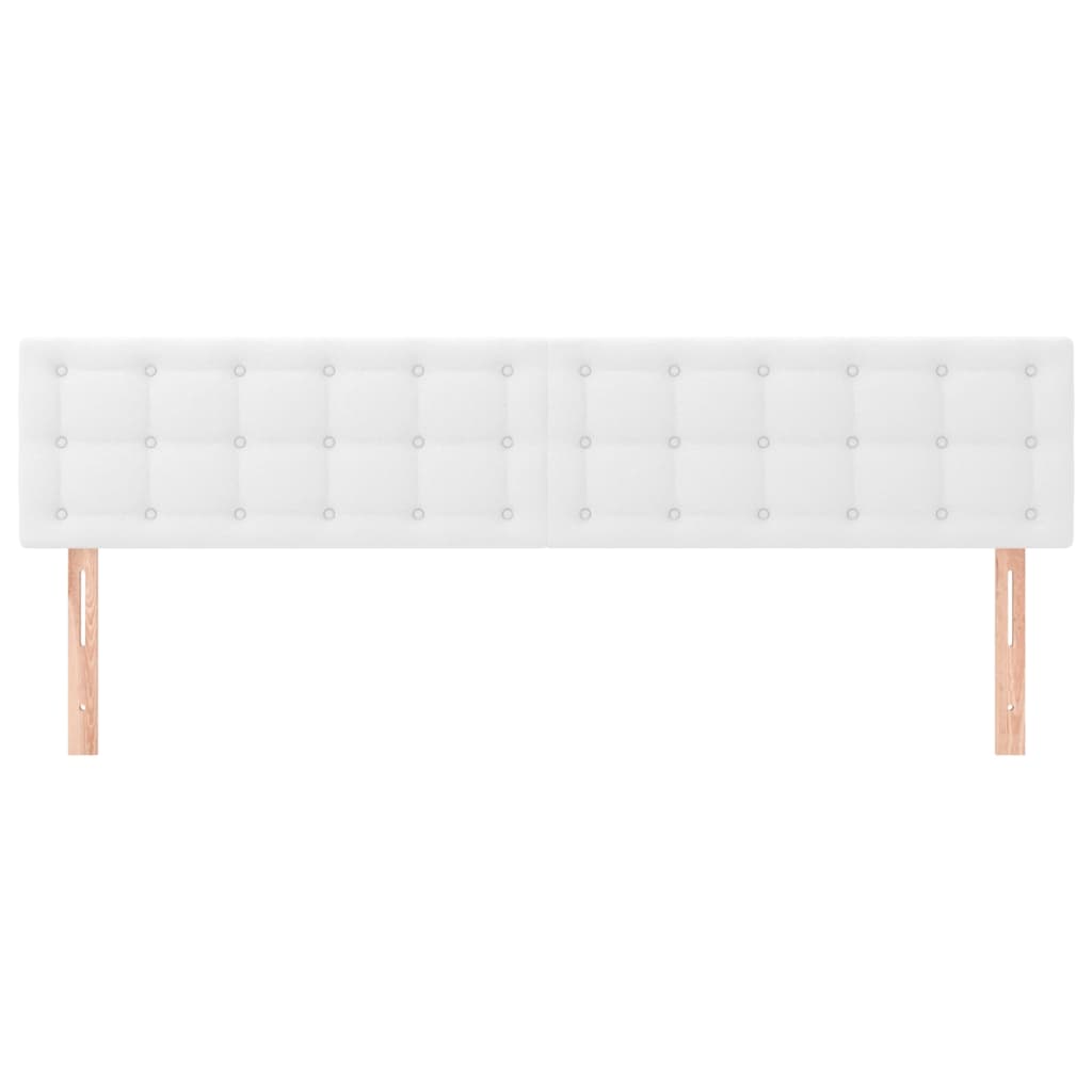Hoofdborden 2 St 80X5X78/88 Cm Kunstleer Wit 160 cm Laag