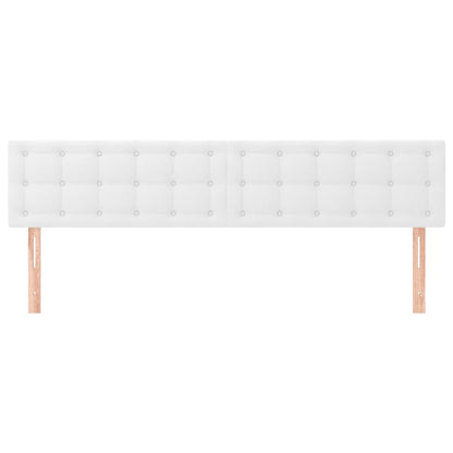 Hoofdborden 2 St 80X5X78/88 Cm Kunstleer Wit 160 cm Laag