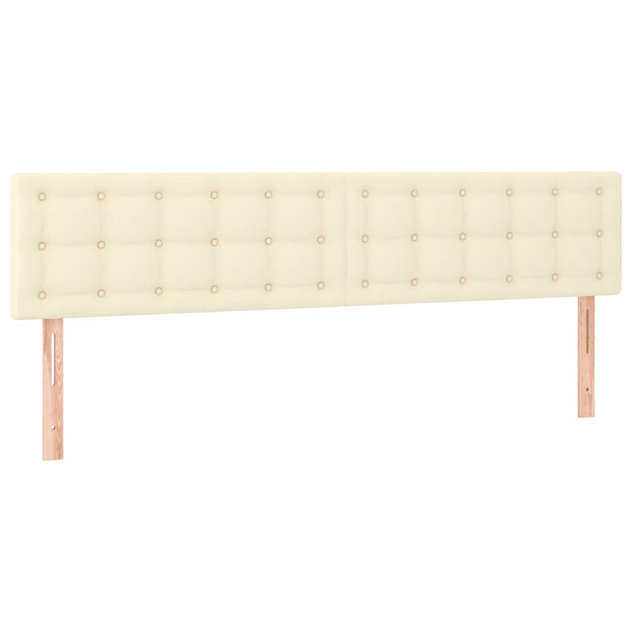 Hoofdborden 2 St 80X5X78/88 Cm Kunstleer Kleurig 1 160 cm crème