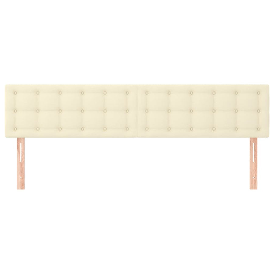 Hoofdborden 2 St 80X5X78/88 Cm Kunstleer Kleurig 1 160 cm crème