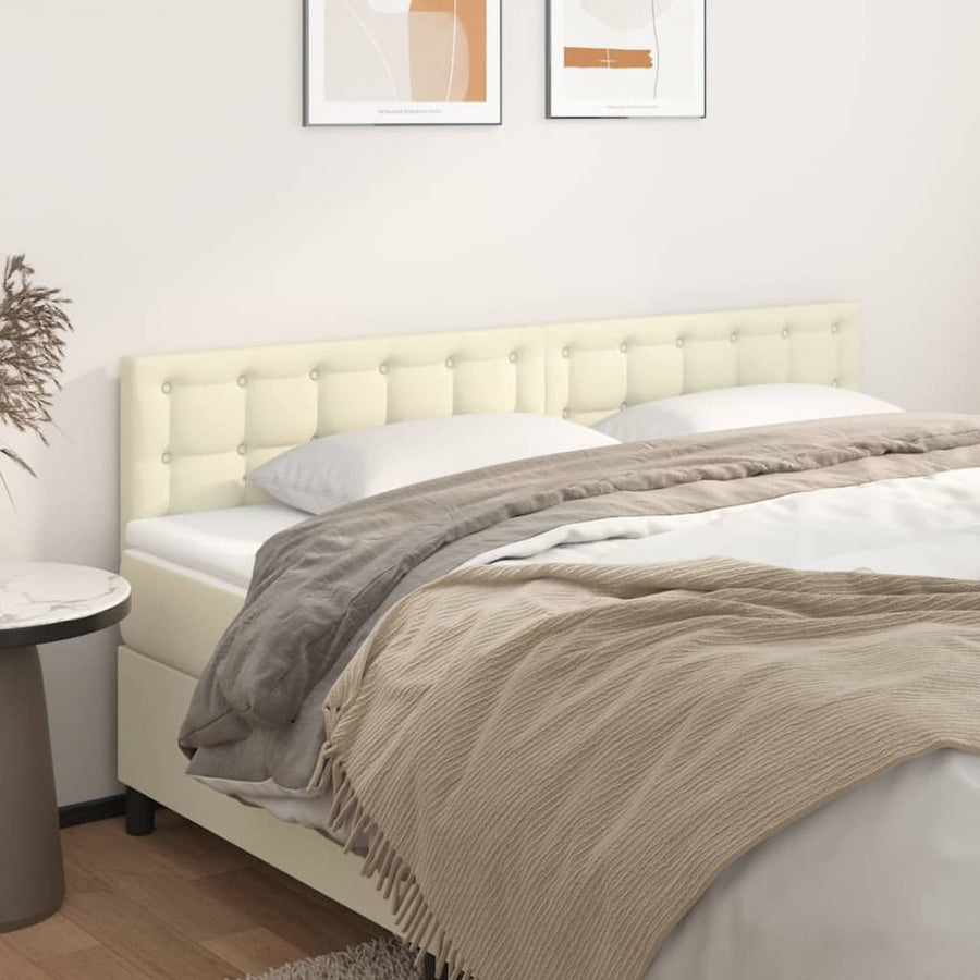 Hoofdborden 2 St 80X5X78/88 Cm Kunstleer Kleurig 1 160 cm crème