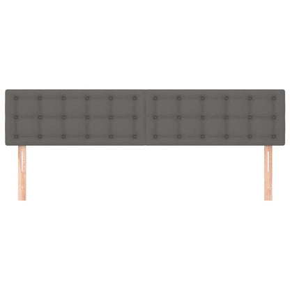 Hoofdborden 2 St 80X5X78/88 Cm Kunstleer Grijs 160 cm Laag