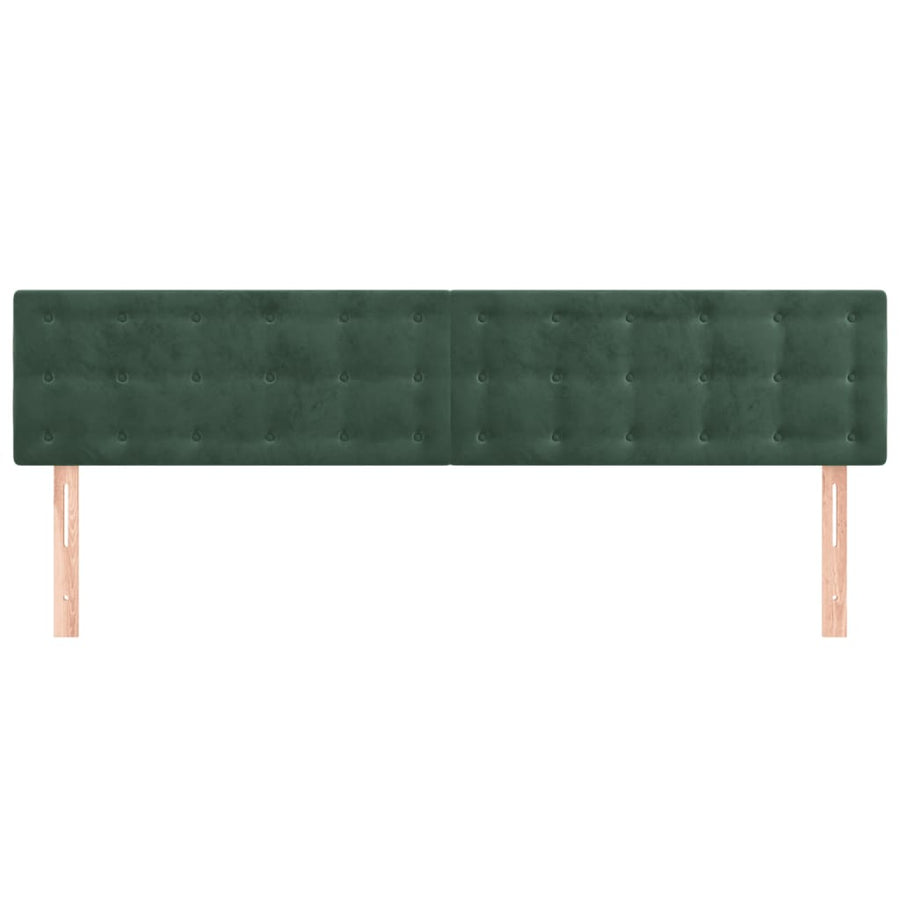 Hoofdborden 2 St 80X5X78/88 Cm Fluweel Donkergroen 160 cm Laag