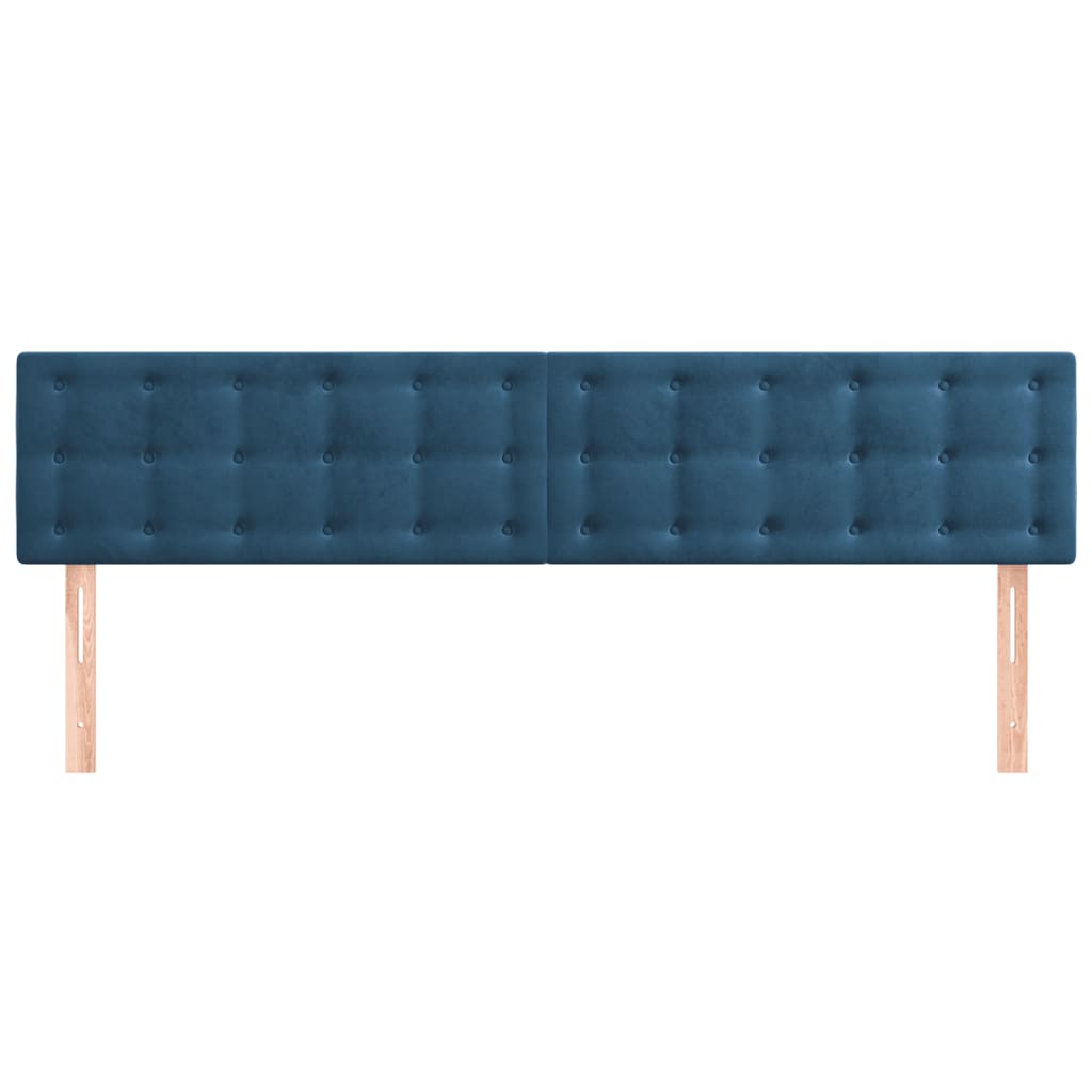 Hoofdborden 2 St 80X5X78/88 Cm Fluweel Donkerblauw 1 160 cm Laag