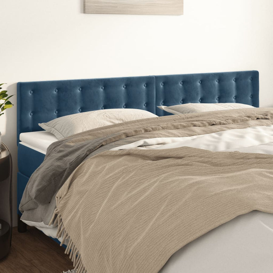 Hoofdborden 2 St 80X5X78/88 Cm Fluweel Donkerblauw 1 160 cm Laag