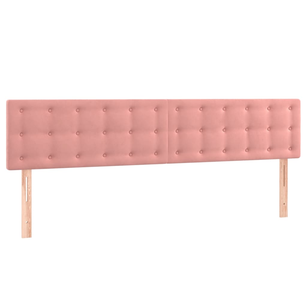 Hoofdborden 2 St 80X5X78/88 Cm Fluweel Roze 160 cm Laag