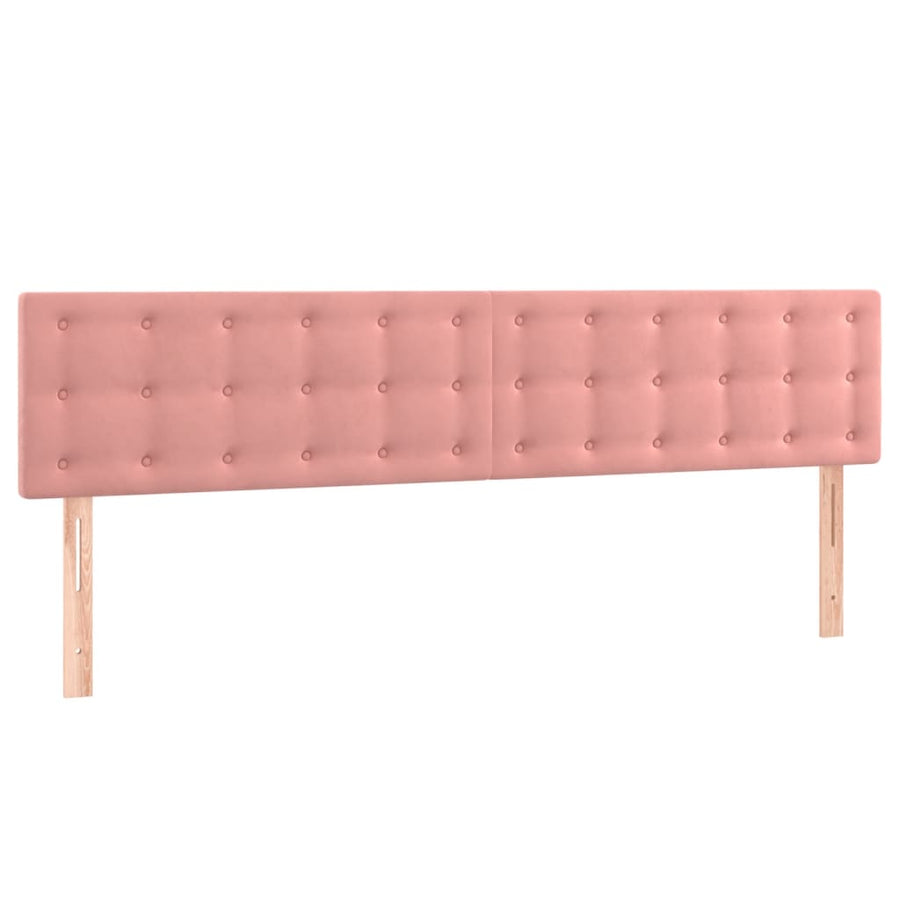 Hoofdborden 2 St 80X5X78/88 Cm Fluweel Roze 160 cm Laag
