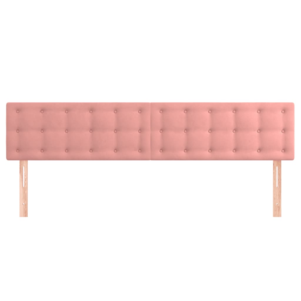 Hoofdborden 2 St 80X5X78/88 Cm Fluweel Roze 160 cm Laag