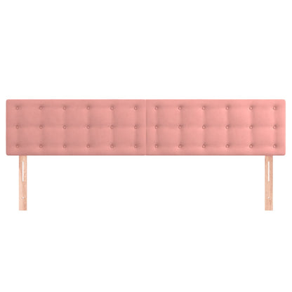 Hoofdborden 2 St 80X5X78/88 Cm Fluweel Roze 160 cm Laag