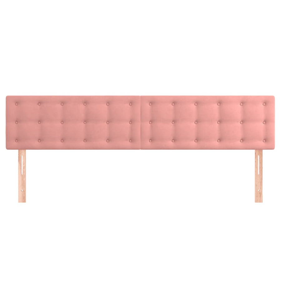 Hoofdborden 2 St 80X5X78/88 Cm Fluweel Roze 160 cm Laag