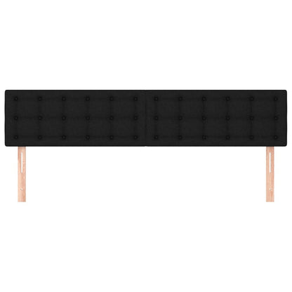 Hoofdborden 180x5x78/88 cm stof zwart