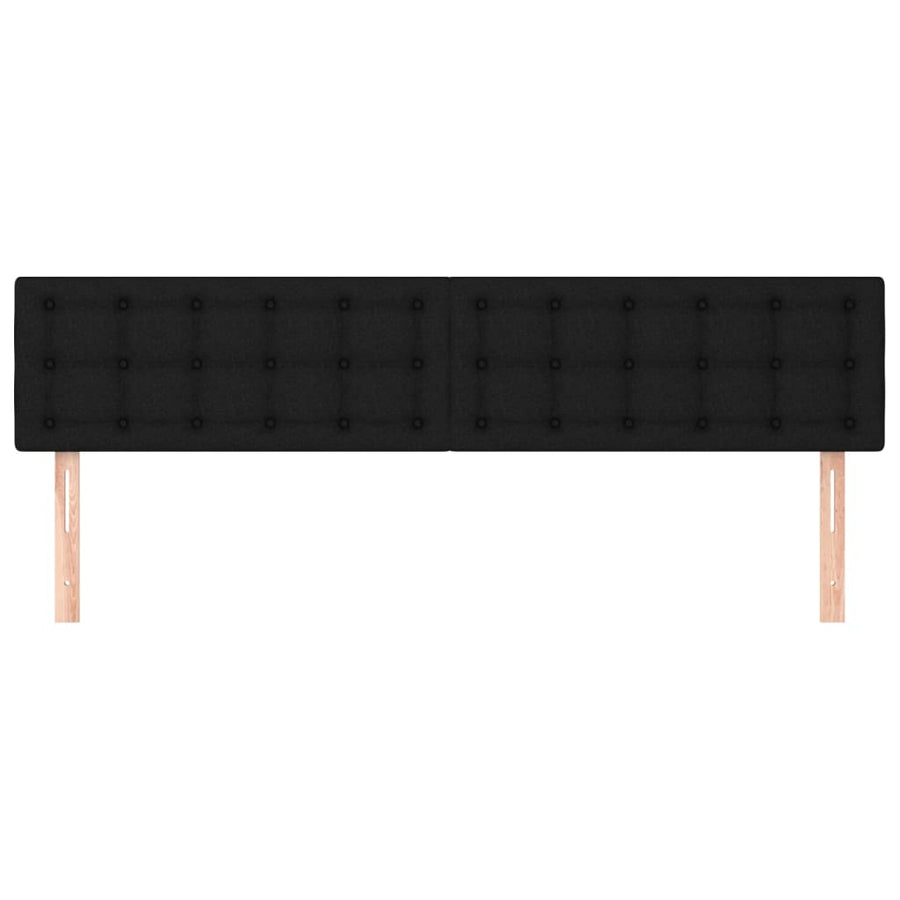 Hoofdborden 180x5x78/88 cm stof zwart