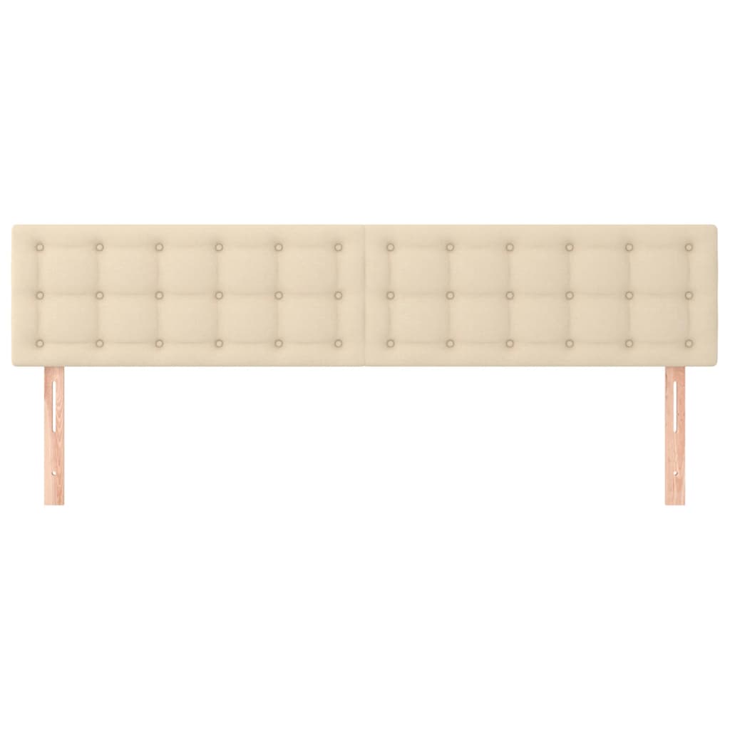 Hoofdborden 2 st 90x5x78/88 cm stof crèmekleurig 1 180 cm Crème