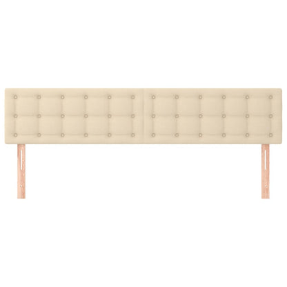 Hoofdborden 2 st 90x5x78/88 cm stof crèmekleurig 1 180 cm Crème