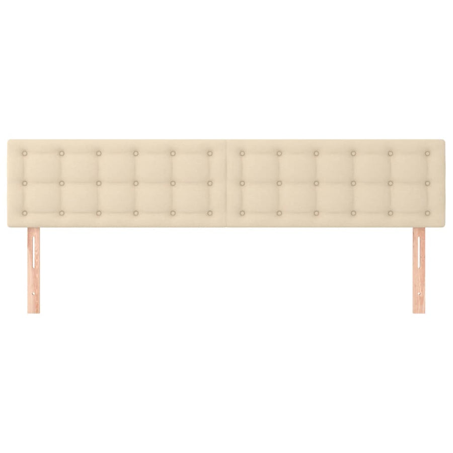 Hoofdborden 2 st 90x5x78/88 cm stof crèmekleurig 1 180 cm Crème