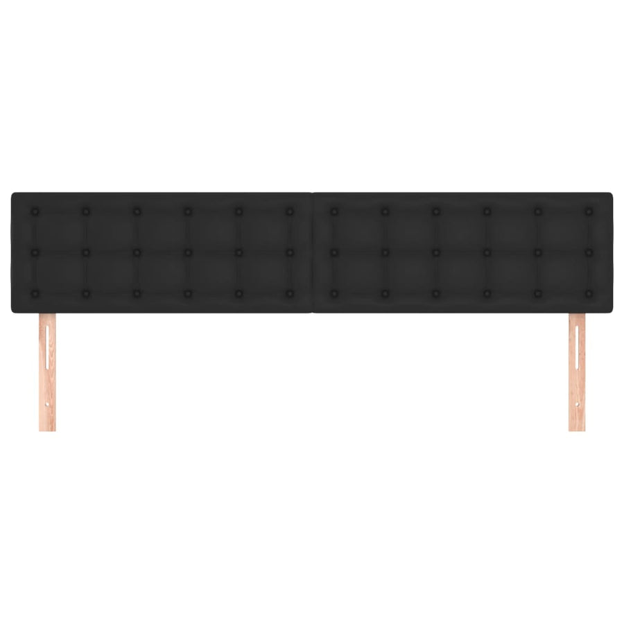Hoofdborden 2 St 90X5X78/88 Cm Kunstleer Zwart 180 cm Laag