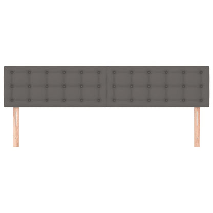 Hoofdborden 2 St 90X5X78/88 Cm Kunstleer Grijs 180 cm Laag