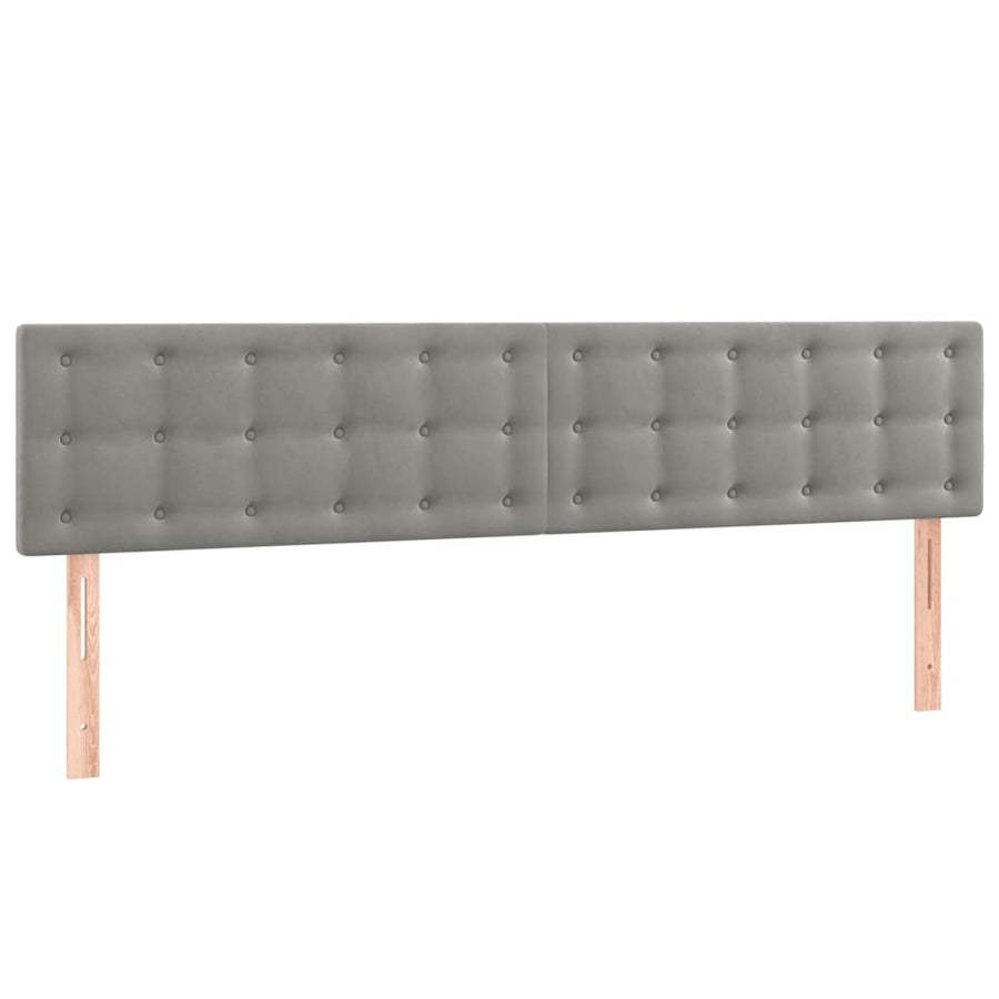 Hoofdborden 2 St 90X5X78/88 Cm Fluweel Lichtgrijs 1 180 cm Laag