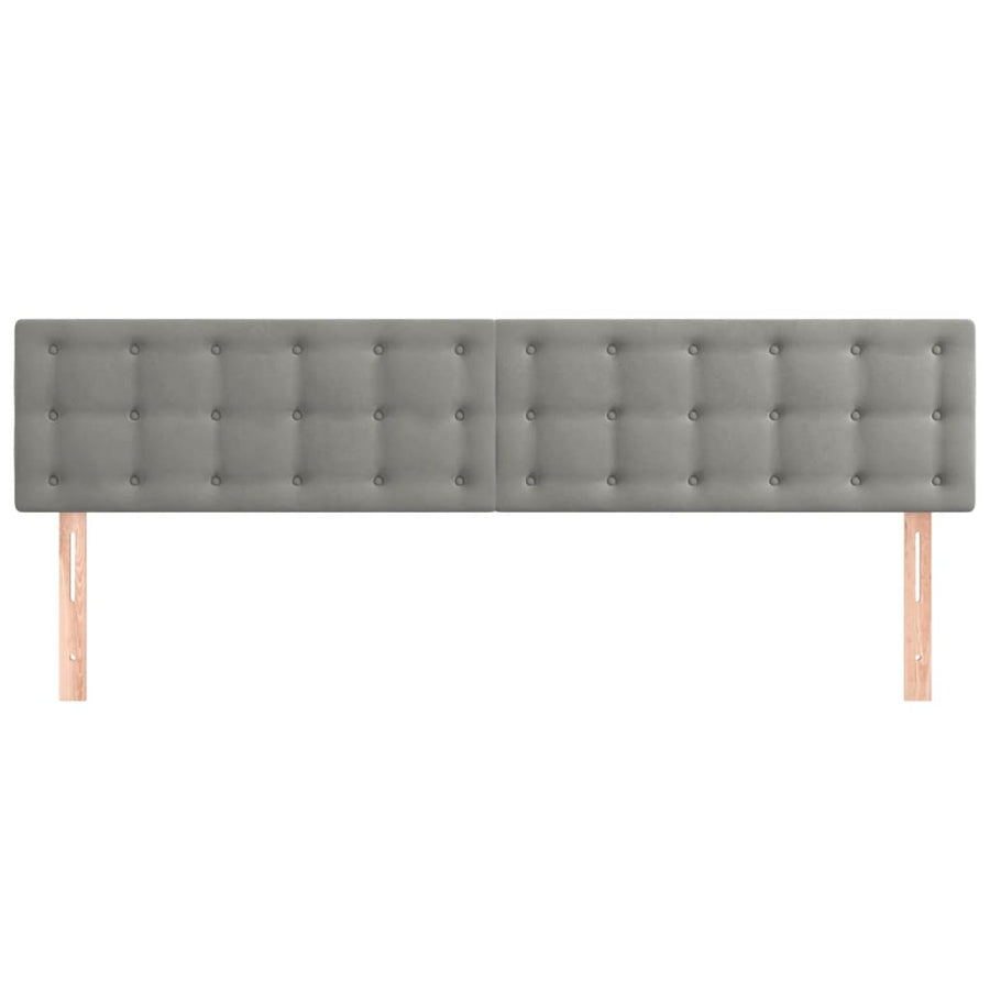 Hoofdborden 2 St 90X5X78/88 Cm Fluweel Lichtgrijs 1 180 cm Laag