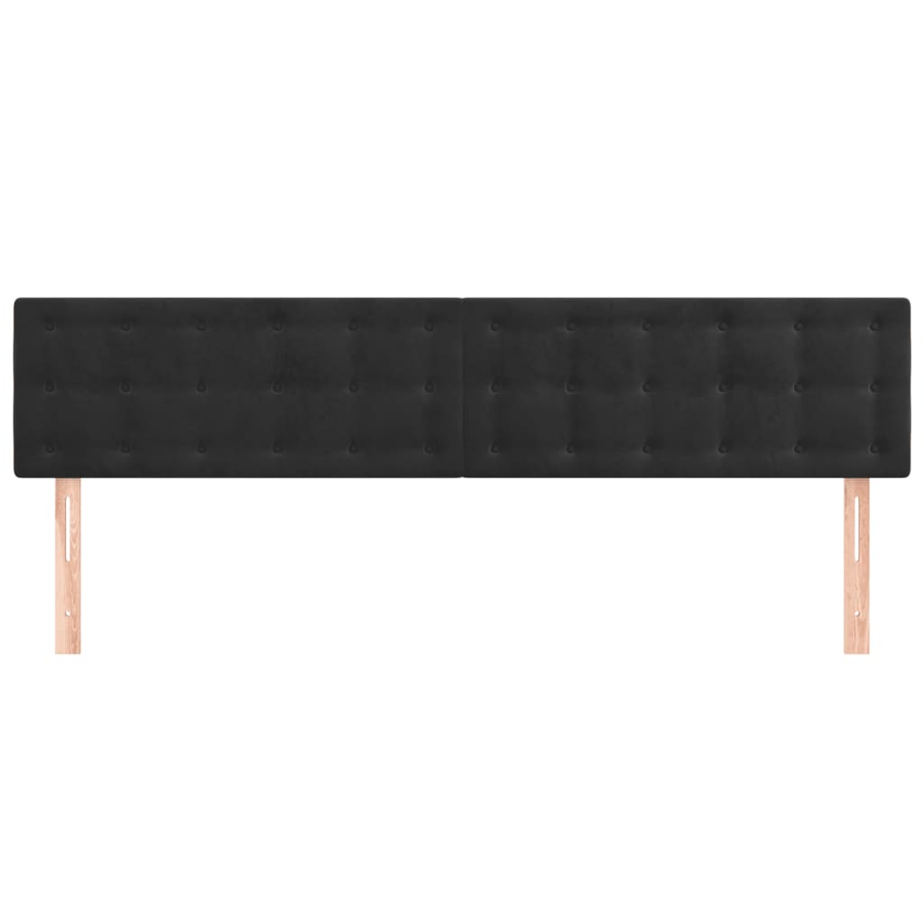 Hoofdborden 2 st 90x5x78/88 cm fluweel zwart 180 cm Laag