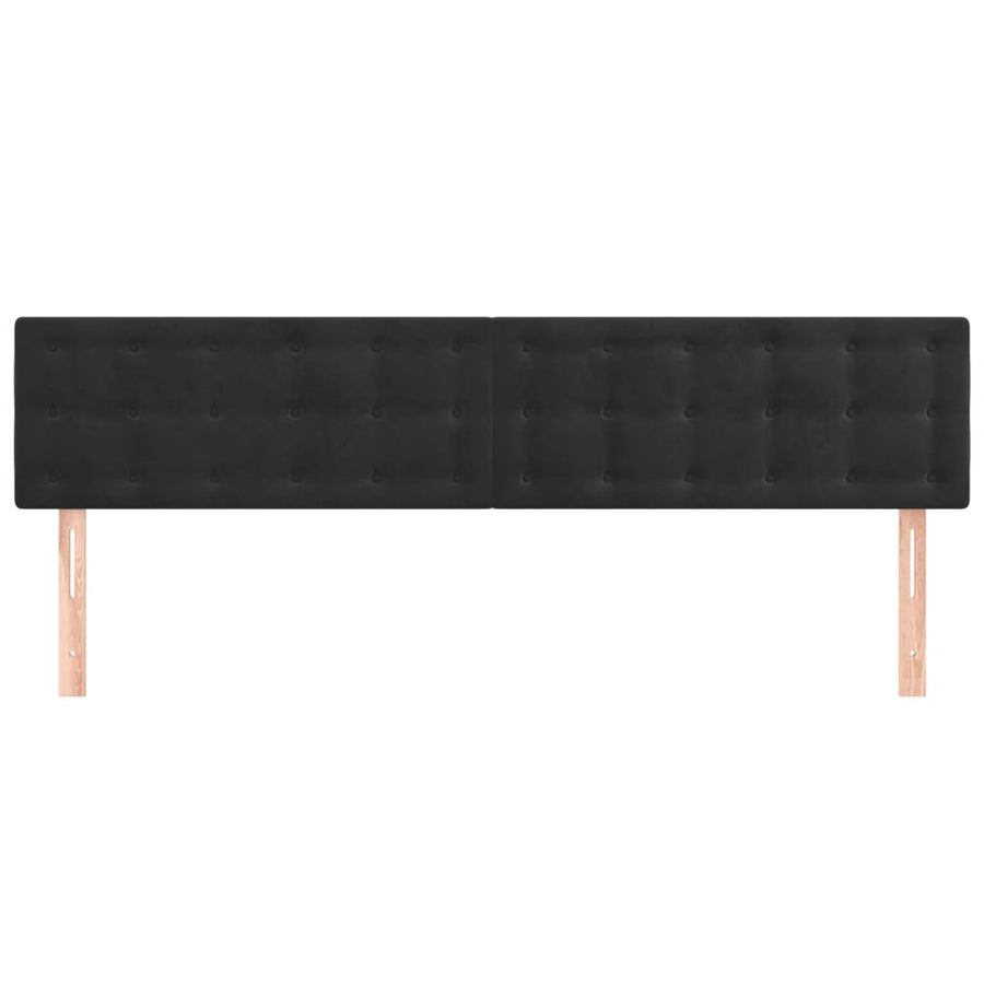 Hoofdborden 2 st 90x5x78/88 cm fluweel zwart 180 cm Laag