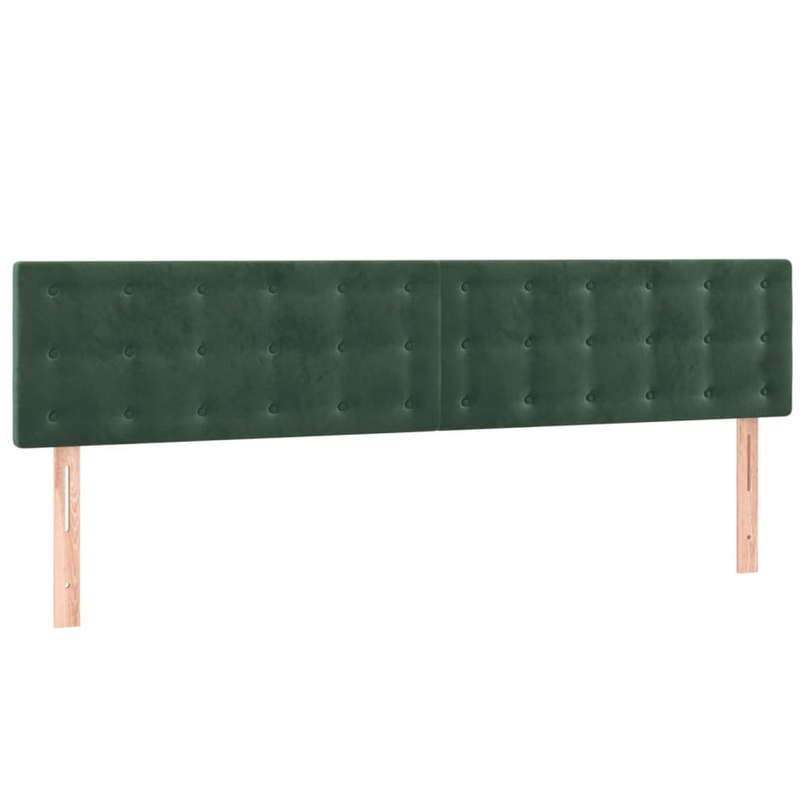 Hoofdborden 2 st 90x5x78/88 cm fluweel donkergroen 180 cm Laag