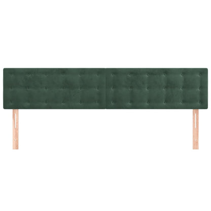Hoofdborden 2 st 90x5x78/88 cm fluweel donkergroen 180 cm Laag