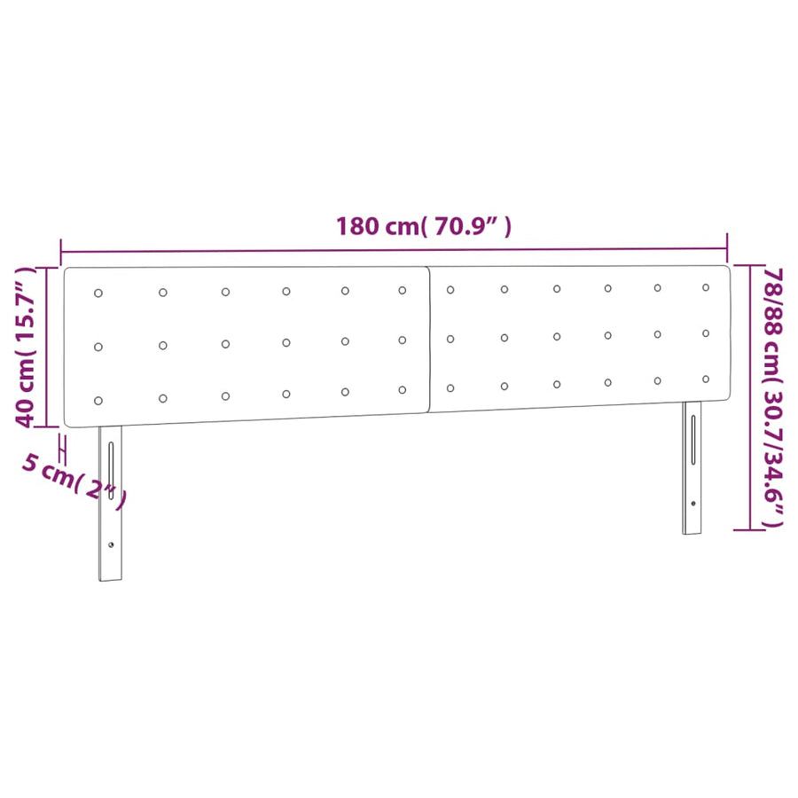 Hoofdborden 2 St 90X5X78/88 Cm Fluweel Donkerblauw 1 180 cm
