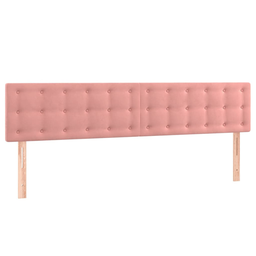 Hoofdborden 2 St 90X5X78/88 Cm Fluweel Roze 180 cm Laag