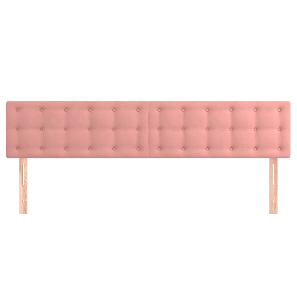 Hoofdborden 2 St 90X5X78/88 Cm Fluweel Roze 180 cm Laag