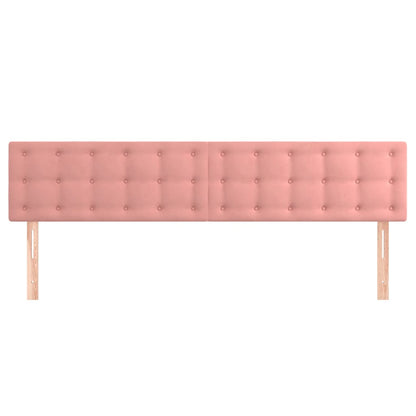 Hoofdborden 2 St 90X5X78/88 Cm Fluweel Roze 180 cm Laag