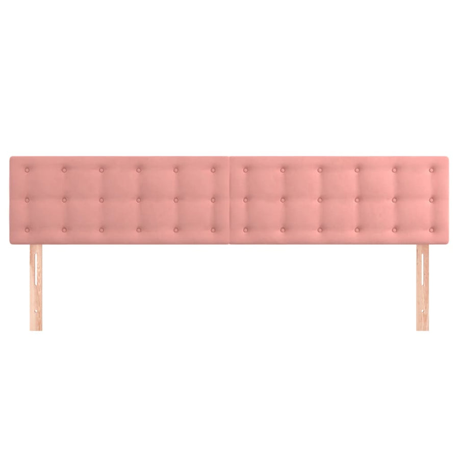 Hoofdborden 2 St 90X5X78/88 Cm Fluweel Roze 180 cm Laag