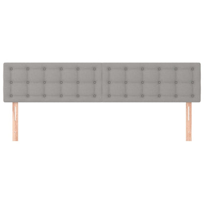Hoofdborden 2 st 100 x 5 x 78/88 cm stof lichtgrijs 200 cm Lichtgrijs