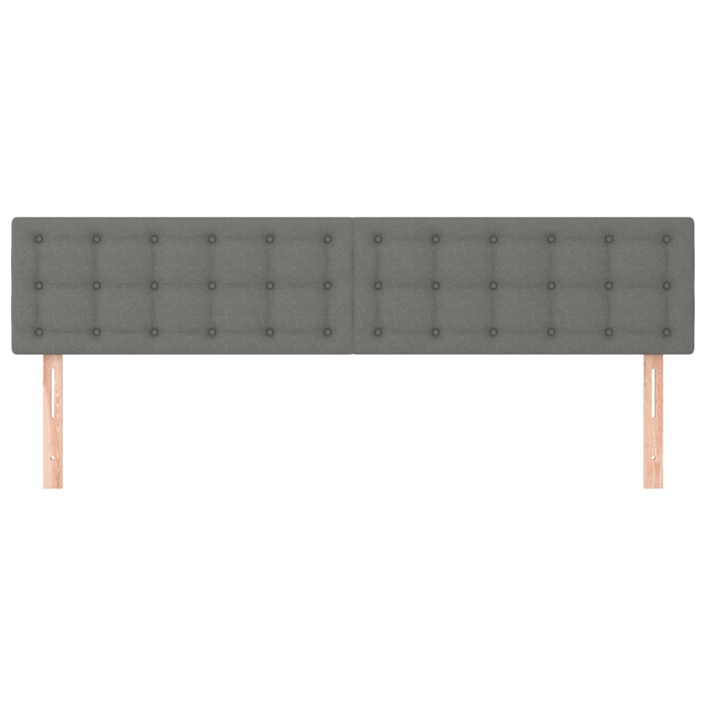 Hoofdborden 2 St 00X5X78/88 Cm Stof Donkergrijs 200 cm Laag
