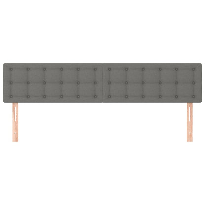 Hoofdborden 2 St 00X5X78/88 Cm Stof Donkergrijs 200 cm Laag
