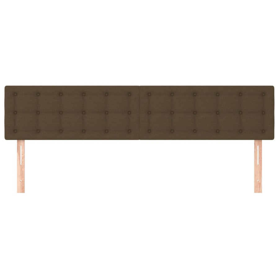 Hoofdborden 2 st 100x5x78/88 cm stof donkerbruin 200 cm Laag