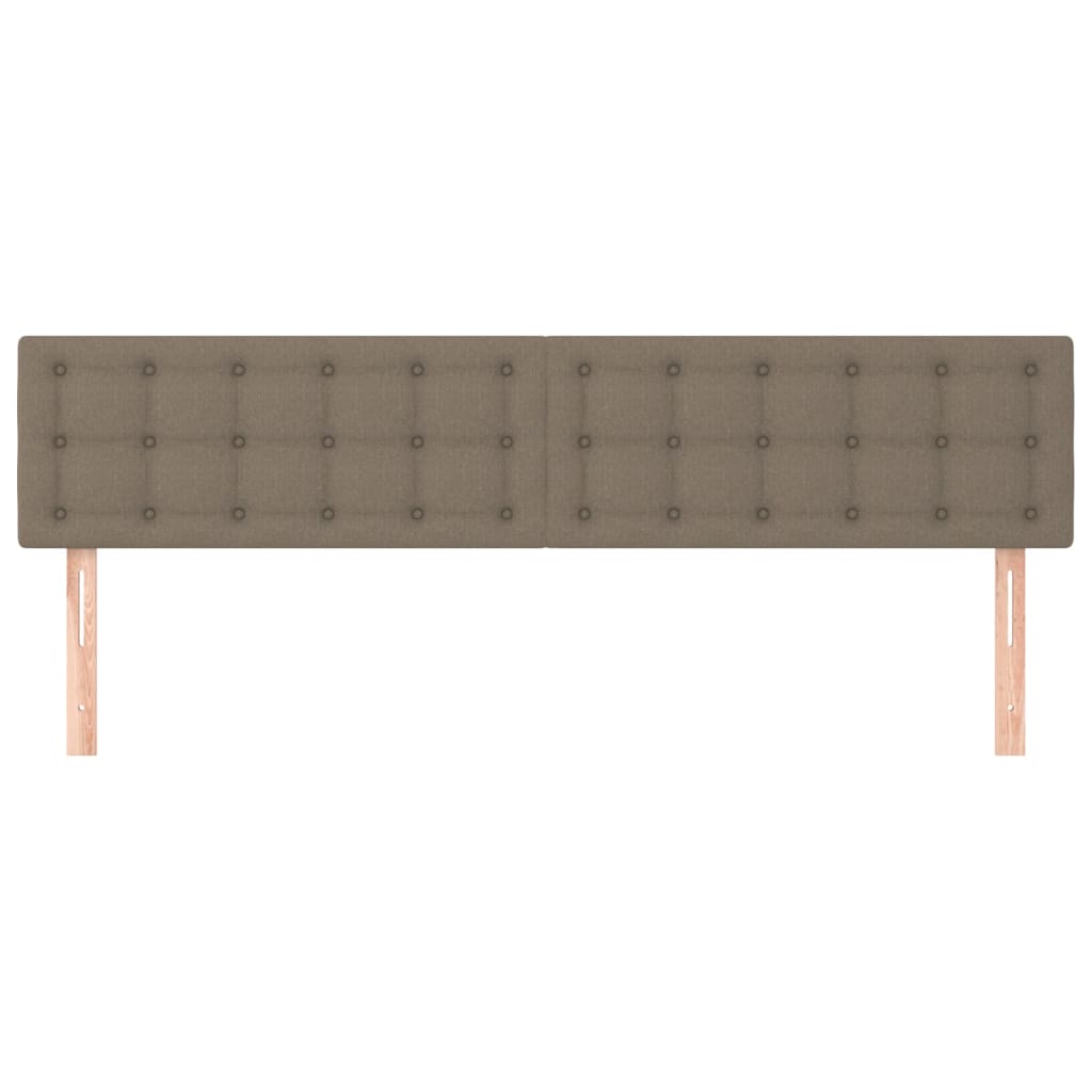 Hoofdborden 2 St 00X5X78/88 Cm Stof Taupe 200 cm Laag