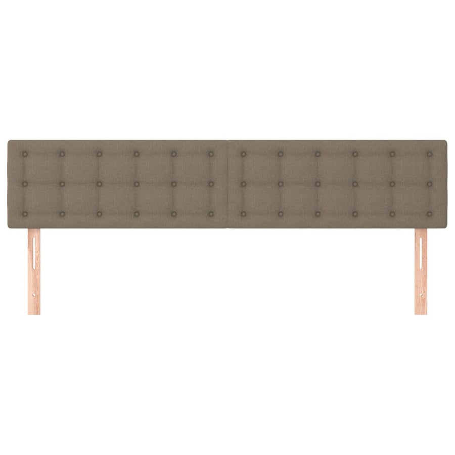 Hoofdborden 2 St 00X5X78/88 Cm Stof Taupe 200 cm Laag