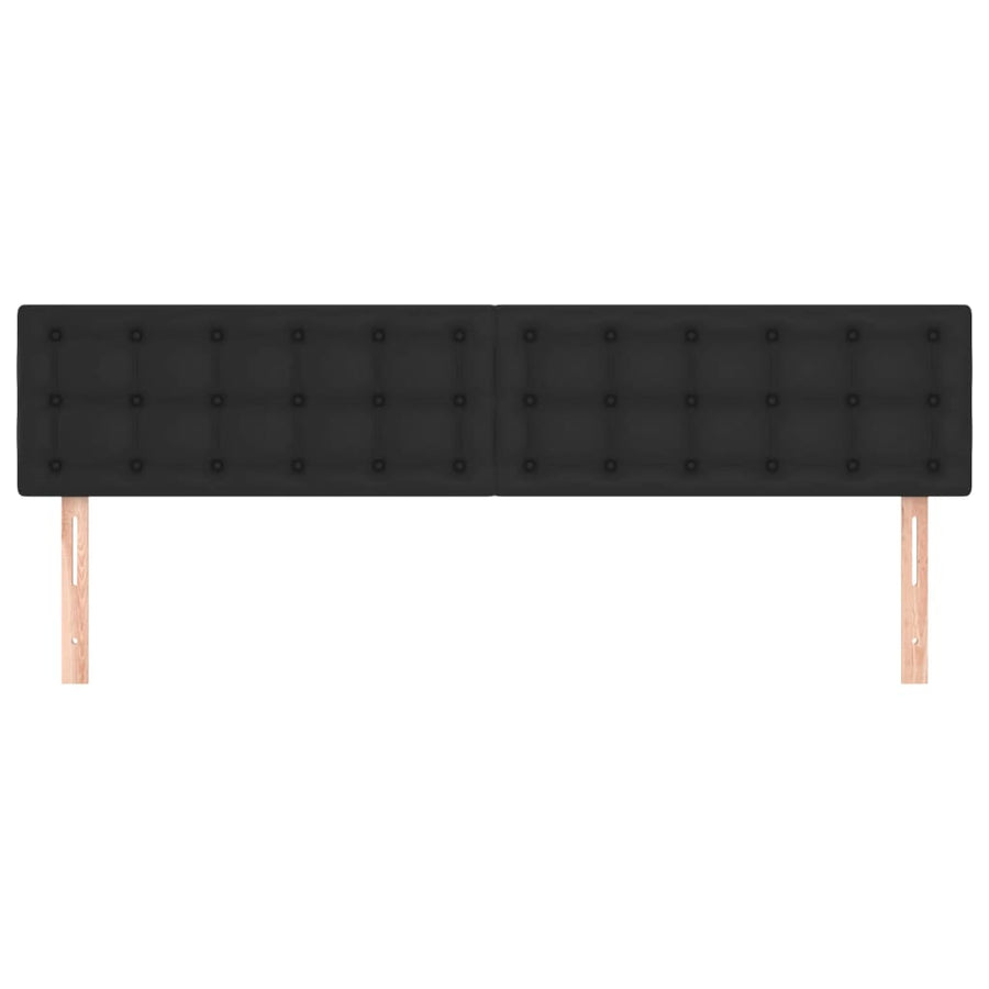 Hoofdborden 2 St 00X5X78/88 Cm Kunstleer Zwart 200 cm Laag