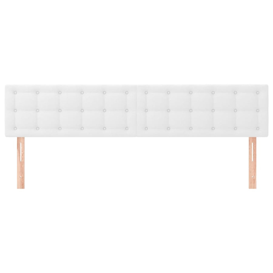 Hoofdborden 2 St 00X5X78/88 Cm Kunstleer Wit 200 cm Laag