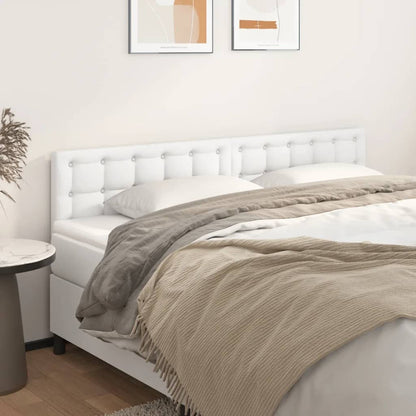 Hoofdborden 2 St 00X5X78/88 Cm Kunstleer Wit 200 cm Laag